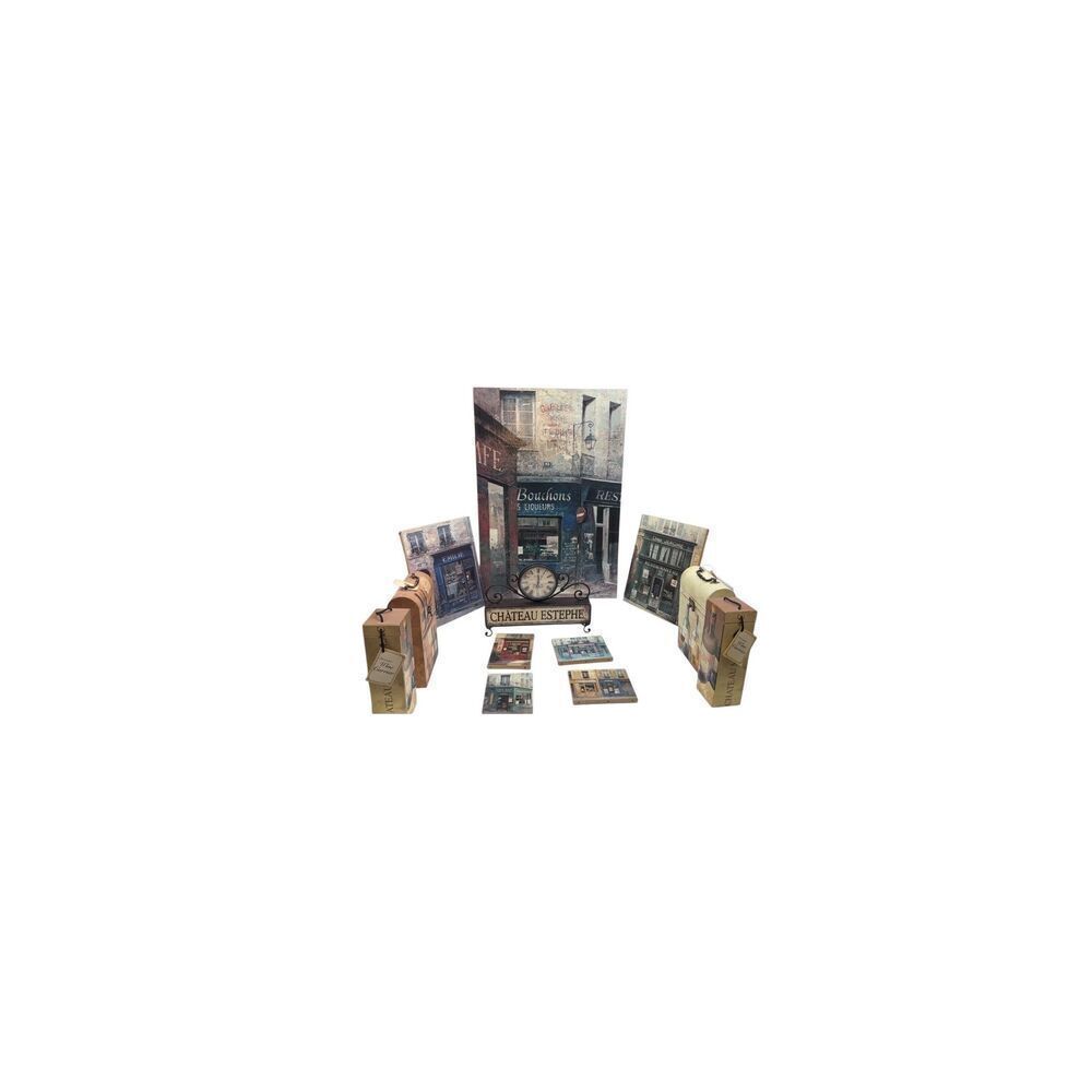 Vintage French Bistro Wall Art and Wine Decor Set one large , 2 medium , 4 small